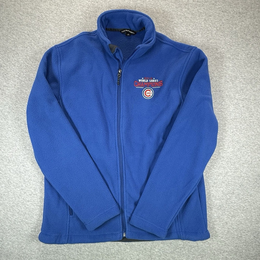 Port Authority Chicago Cubs Mens Medium 2016 World Series MLB Blue Fleece Jacket